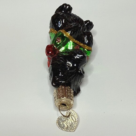 Old World Christmas Blown Glass Scottie Dog w/Green Jacket Ornament - Picture 2 of 6